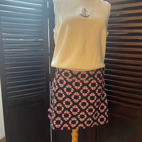 Crown & Ivy Golf Navy Blue/Pink Crab Print Skort ! - Picture 2 of 14